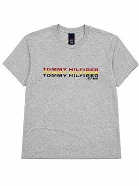 Tommy Hilfiger Vintage 1999 Made In USA Gray Graphic T-Shirt, Men's Medium